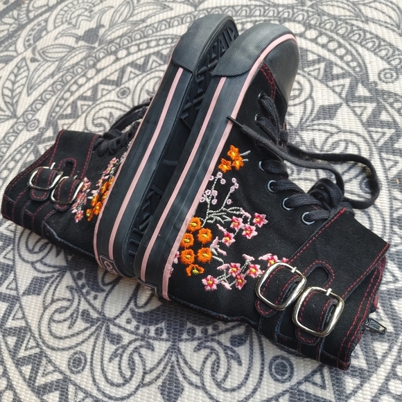 KENZO kids floral embroidered hi top sneakers 32 - Picture 4 of 12